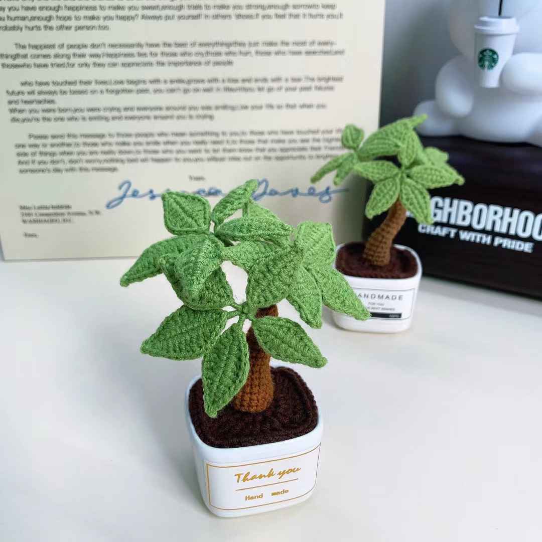 Chart móc cây Kim Ngân- Free crochet Money tree patern