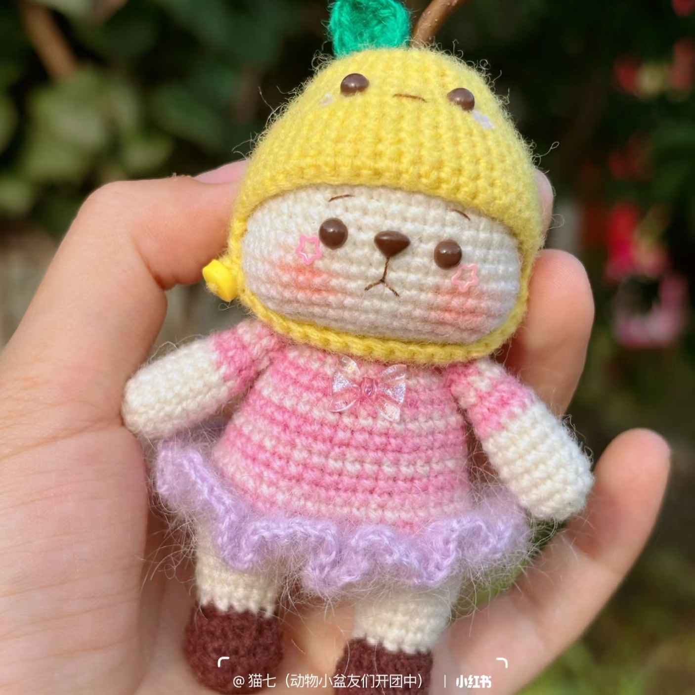 Chart móc thỏ nhỏ dễ thương- Free crochet a cute rabbit pattern