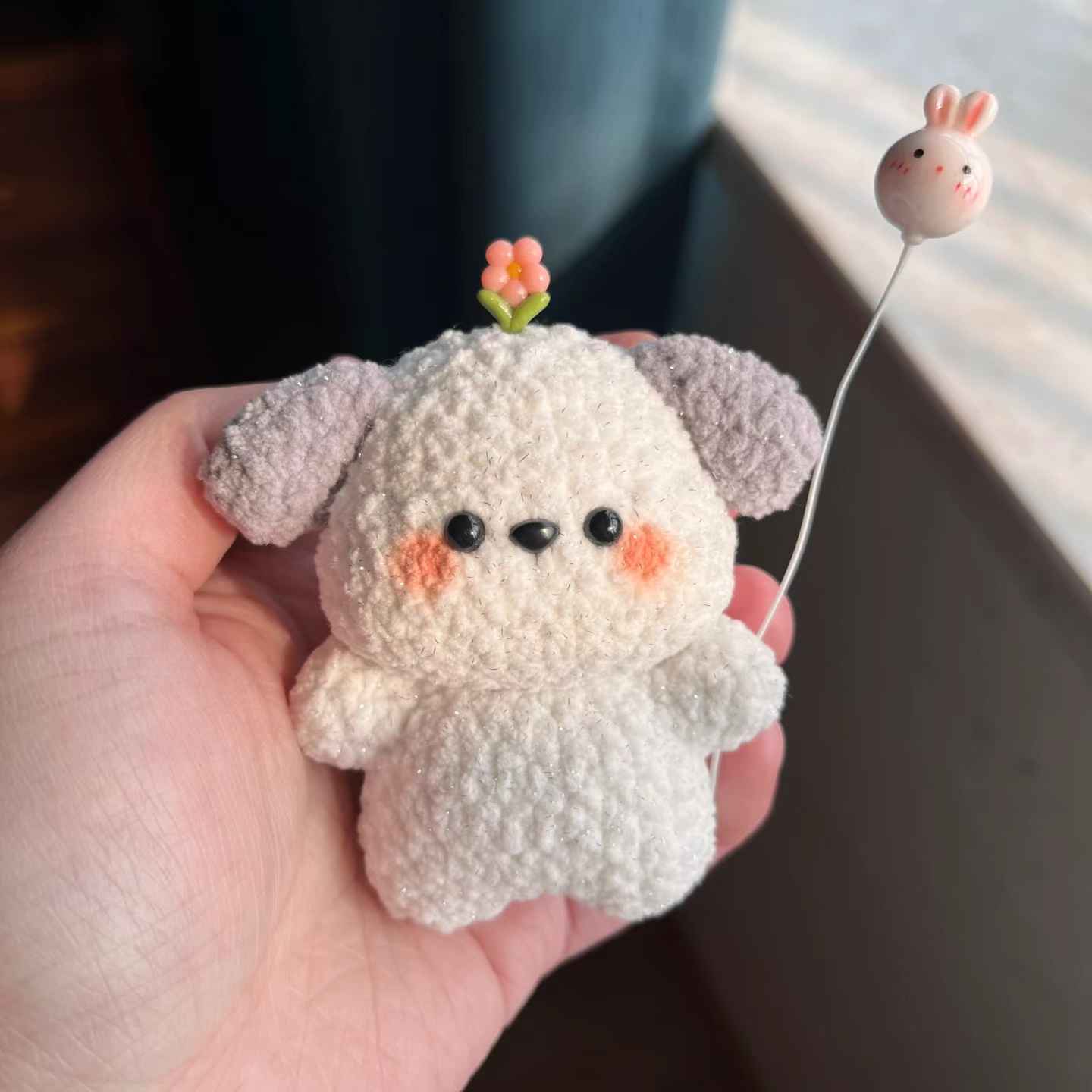 Chart móc chú chó tai to dễ thương- Free crochet cute dog pattern
