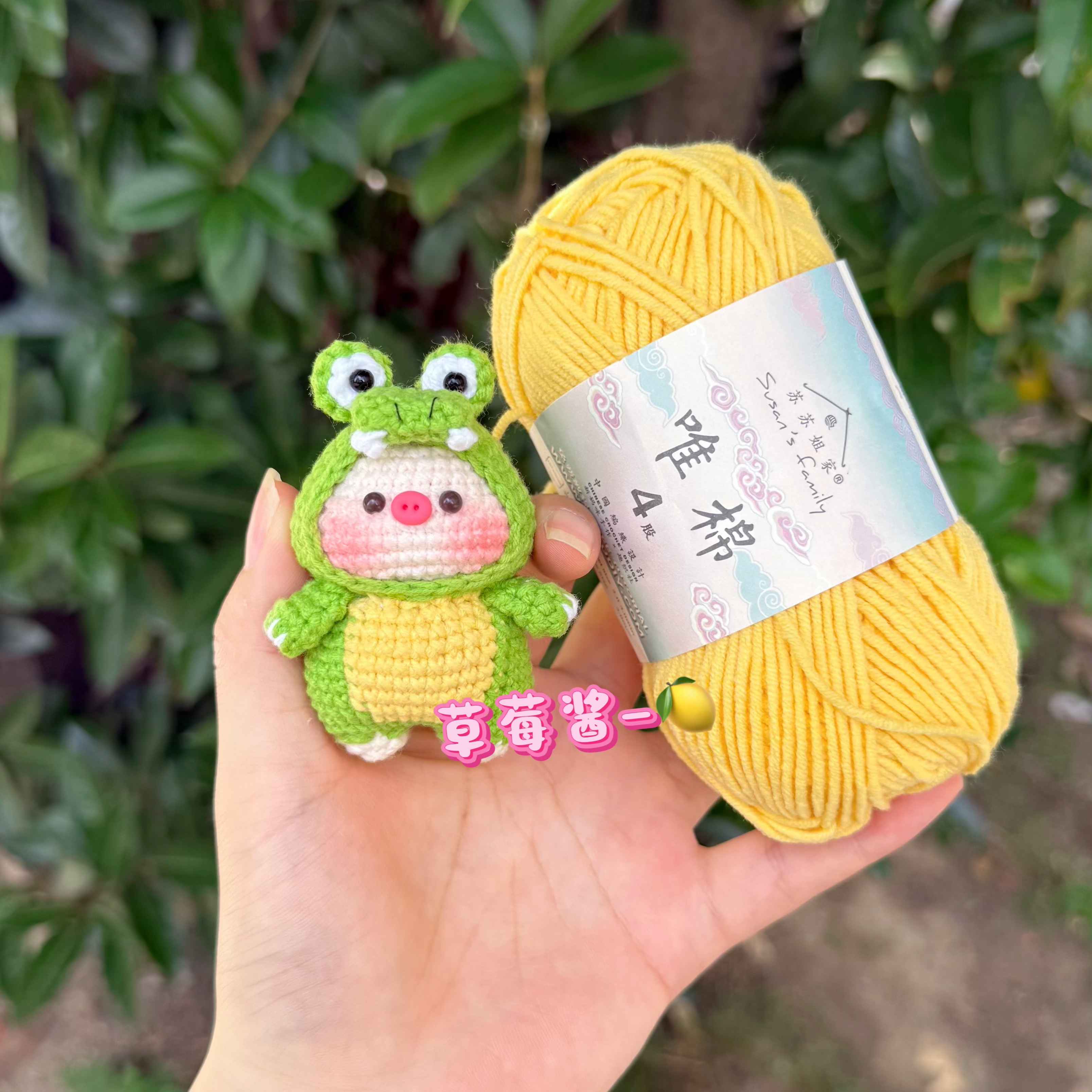 Chart móc Heo cá sấu dễ thương - Free crochet Crocodile Piggy pattern